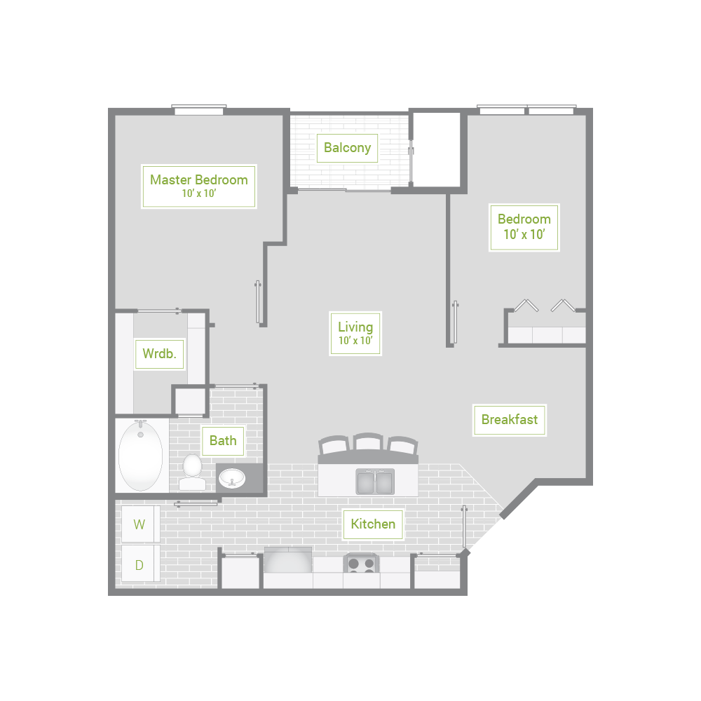 Park120 Oak Hills Apartments Floor Plan 2A Park 120 Oak